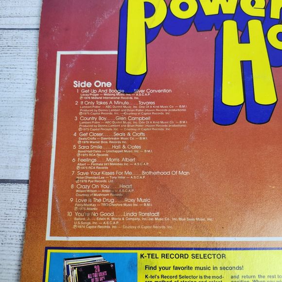 Various – Power House - 1976 - K-Tel TU 2460 Vinyl LP VG - 20 Hits - 20 Stars - Picture 3 of 11